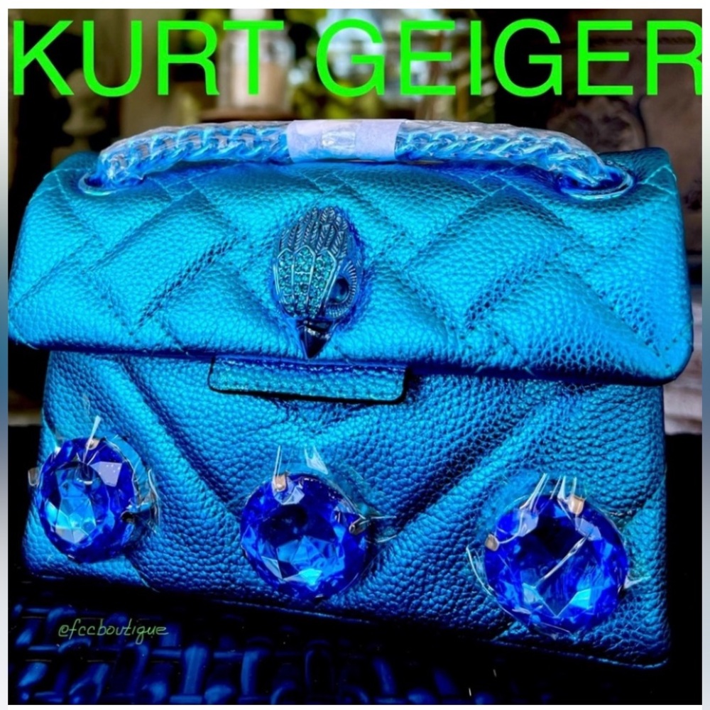 KURT GEIGER  LONDON MINI Kensington Drench metallic jeweled crossbody bag
